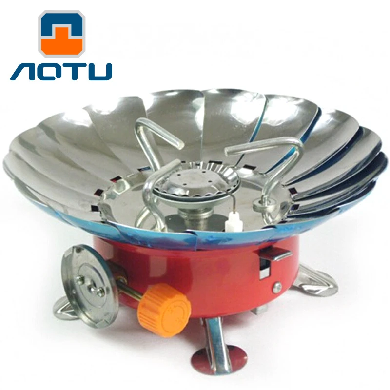 

Outdoor Split Lotus burners Camping Windproof stove head Solar Burners Windproof Stove Cooker Cookware Gas Burners