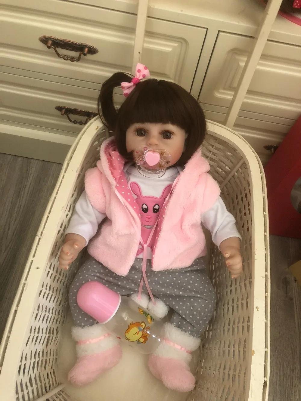 48 см bebe Кукла reborn baby doll ручной работы, силиконовая прелестная Кукла reborn для малышей, Bonecas, для девочек, для детей, menina de, силиконовая кукла surprice