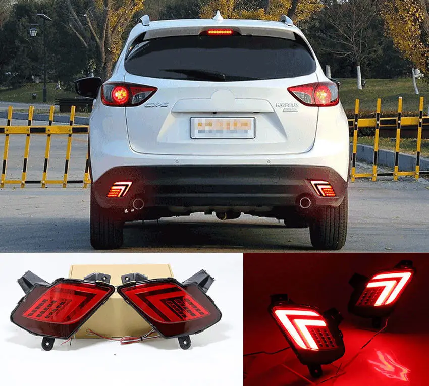 Red LED Rear Fog Light Tail Bumper Lamps Kits Fit For Mazda CX 5 2013