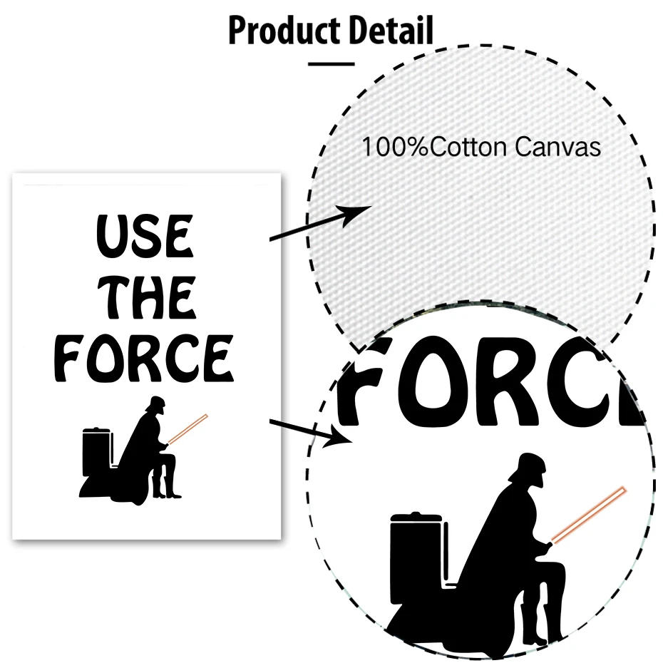 Туалетная бумага, настенное искусство, забавные буквы Дарта Вейдера из Звездных войн, живопись на холсте, современные принты, плакат для ванных и туалетных комнат, домашний декор