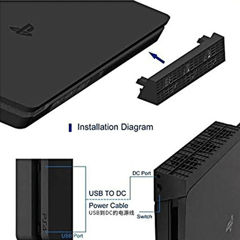 Кулер для консоли для playstation 4 тонкий USB внешний 3 вентилятора турбо температура охлаждения USB кабель для PS4 тонкая игровая консоль