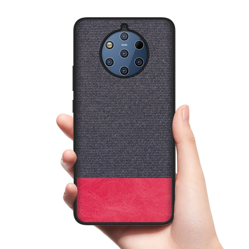 

CoolDeal Case for Nokia 9 PureView X6 X7 Case Soft silicone edge shockproof fabric back cover