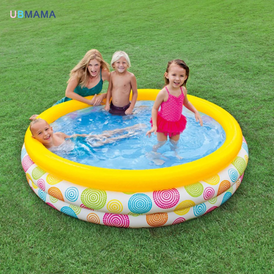 Random geometric pattern three layer plastic inflatable pool family swimming pool sea pool basin Random geometric pattern three layer plastic inflatable pool family swimming pool sea pool basin