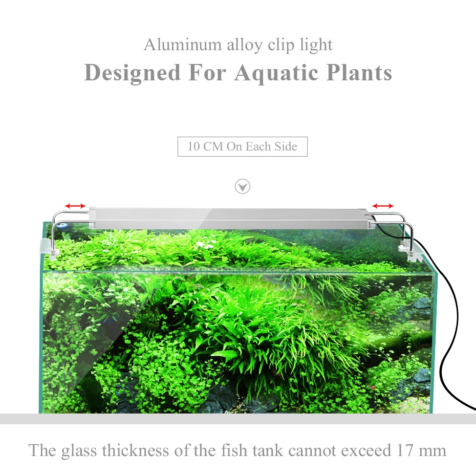 RGB светодиодный светильник для аквариума, светильник, зажим для бака, светодиодный светильник для аквариума, светодиодный светильник, удлиняемый кронштейн, 50 60 70 см