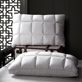

2019 Brand European Pillow 100% Goose down Filling 48*74cm Neck Health pillowcases high quality