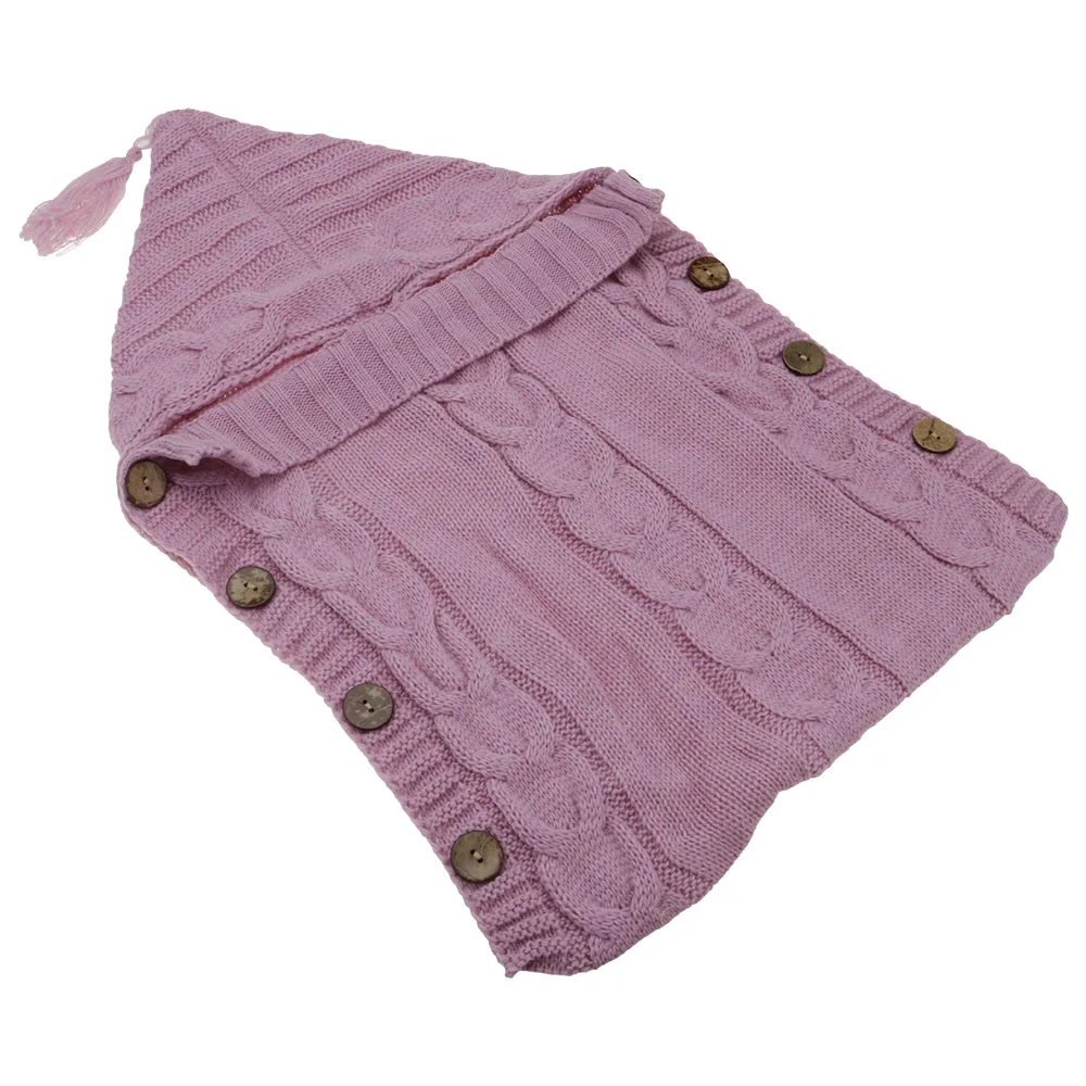 

Newborn Baby Solid Warm Knitted Sleeping Bag Swaddle Wrap Swaddling Blanket New