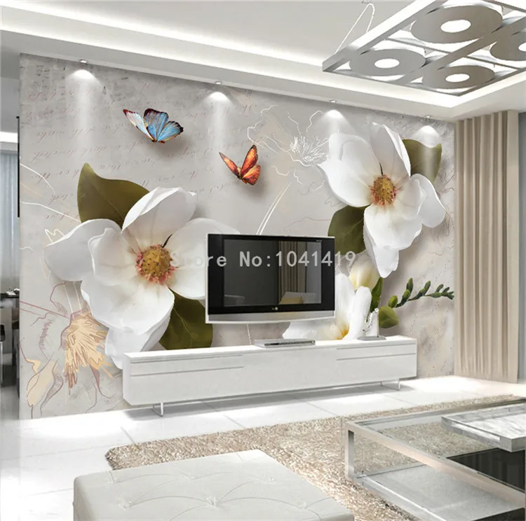 На заказ настенная бумага 3D стерео рельефные цветы Бабочка фреска современная простая гостиная ТВ диван фон обои для 3 D