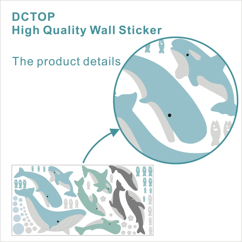 Cartoon Whale Wall Art Decals 1
