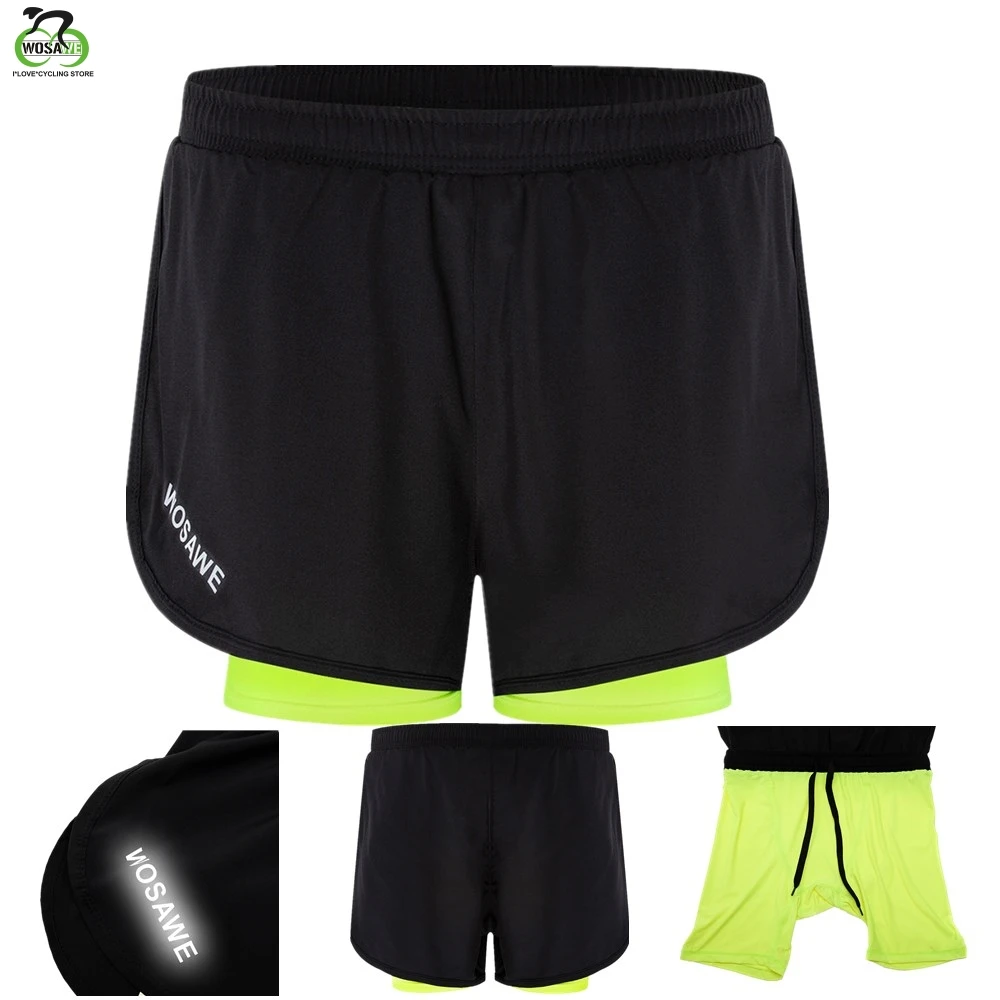 

WOSAWE 2 in 1 Running Shorts Men Sports Shorts Quick Drying Training Exercise Jogging Cycling Gym Shorts with Longer Liner