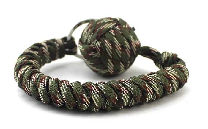 Details about   Stainless Steel Ball Pendant Parachute Cord Keychain Outdoor Survival Sports