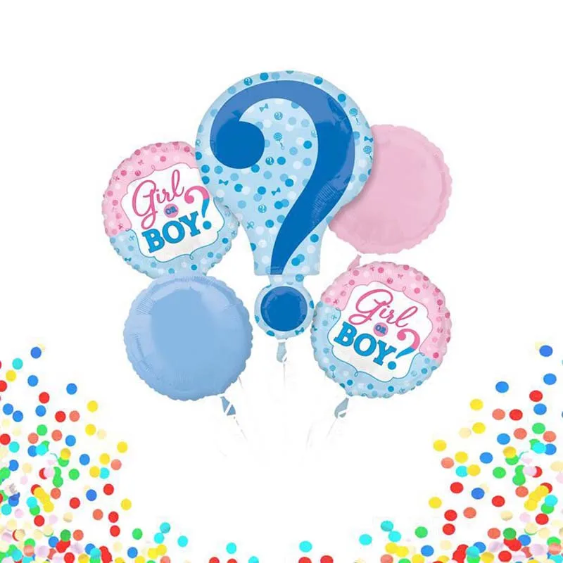 5 Pcs/lot Pink blue New symbol question mark balloon baby Gender Reveal