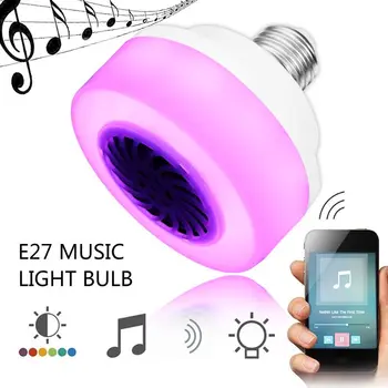 

100-240V Bluetooth Music Light Bulb LED Lamp Smart Wireless Speaker Playing Diammable Flashlight Decor For Bar Club Special