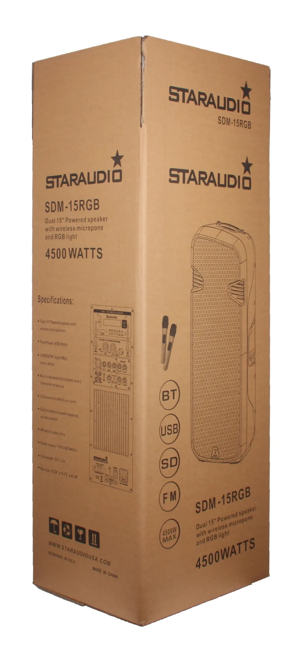 packing of 4500w 15'' powered speaker 