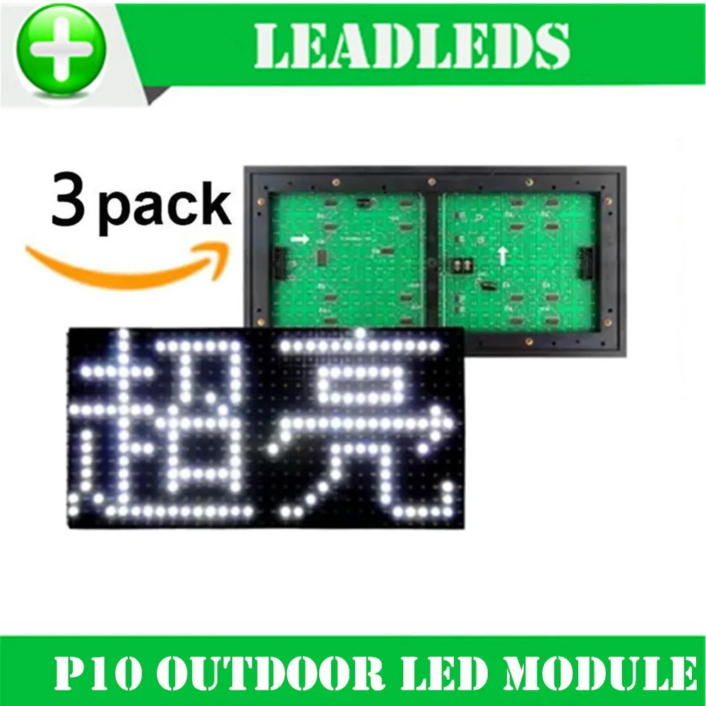 

(3 pieces/lot) 320*160mm White Outdoor high brightness P10 LED module for Single color LED display Scrolling message led sign
