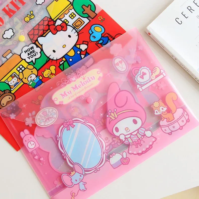 

1 Pcs Hot Cute Hello Kitty My Melody Twin Stars File Bag Document Bag File Folder Stationery Filing Production School Supply