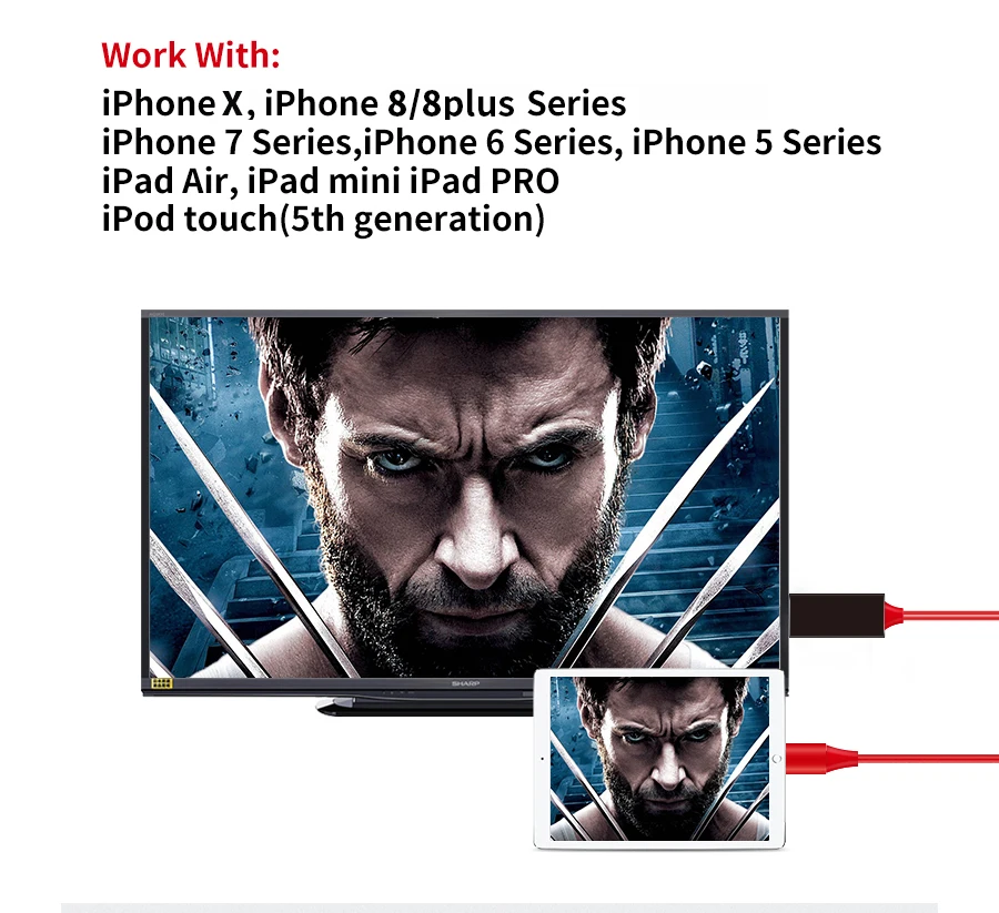 L9 1080 P телевизионный HD кабель для Android Phone Series/L7 Mirascreen 1080 P к HDTV HDMI кабель для Apple для iPhone Ipad Series