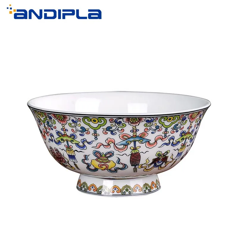 

4/5/6/7 inch Jingdezhen Ceramic Bone china Home Rice Bowl Chinese Ramen Bowls Vintage Soup Bowls Dinnerware Fruit Container Gift