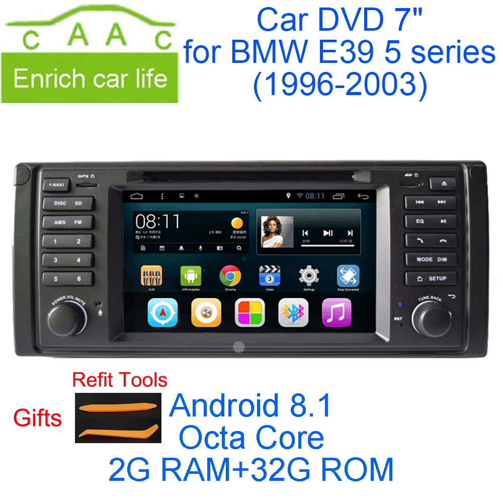 

Newest Android 8.1 Octa Core 2G RAM 32G ROM GPS Navi 7" Car DVD Player for BMW E39 5 Series 1996-2003 with BT/RDS/Radio/3G/WIFI