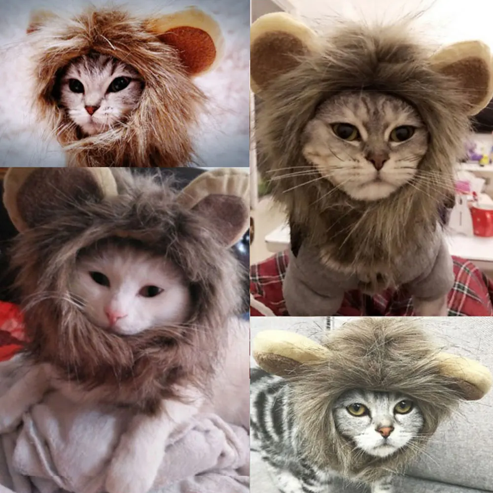 

1Pcs Pet Dog Hat Lion Shape Head Cover Small Cat Hat Apparel (S/M/L)