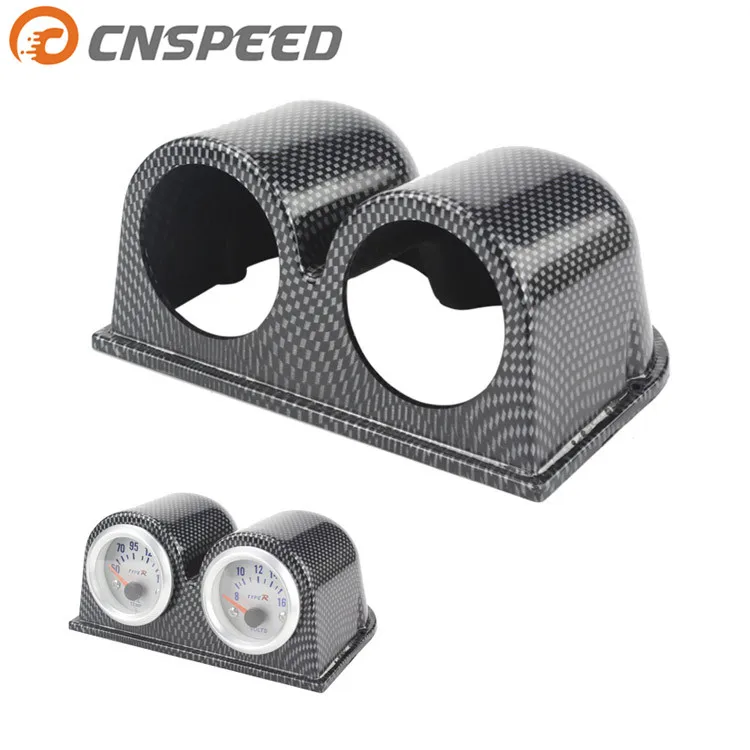 CNSPEED Car Gauge Pod 52mm Dual Carbon Gauge Pod 52mm Dash gauge Pod