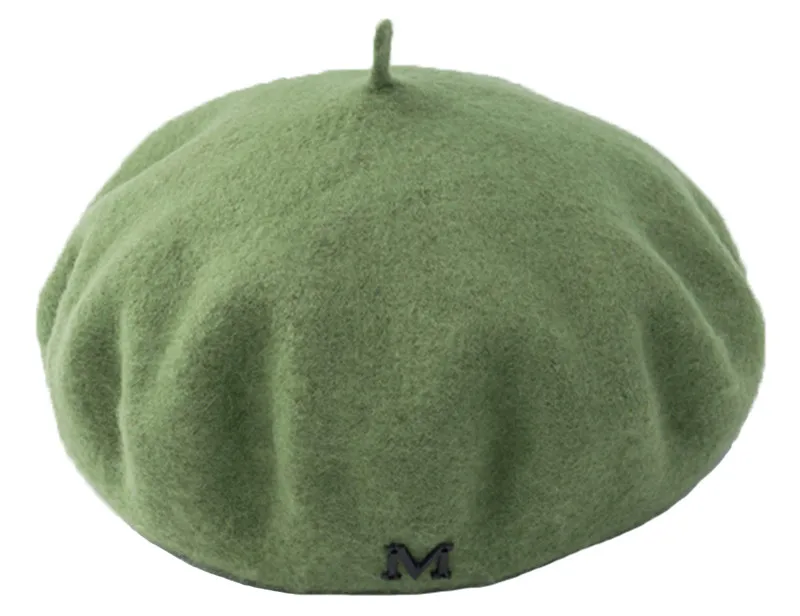 Douchow женский шерсть французский стильный берет шапка бини зимняя теплая восьмиугольная шапка одноцветная мята зеленая плоская шляпа