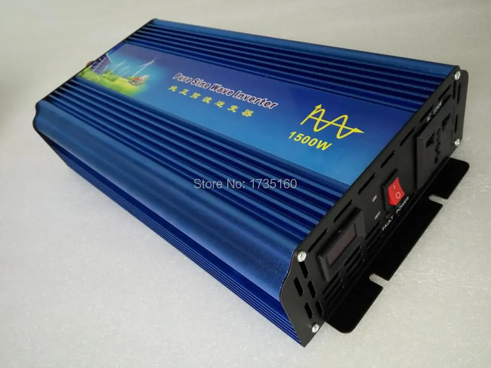 

3000W Peak Power 1500W Pure Sine Wave Inverter dc input 12/24/48V to ac output 120/230VAC Power Inverter true sine wave