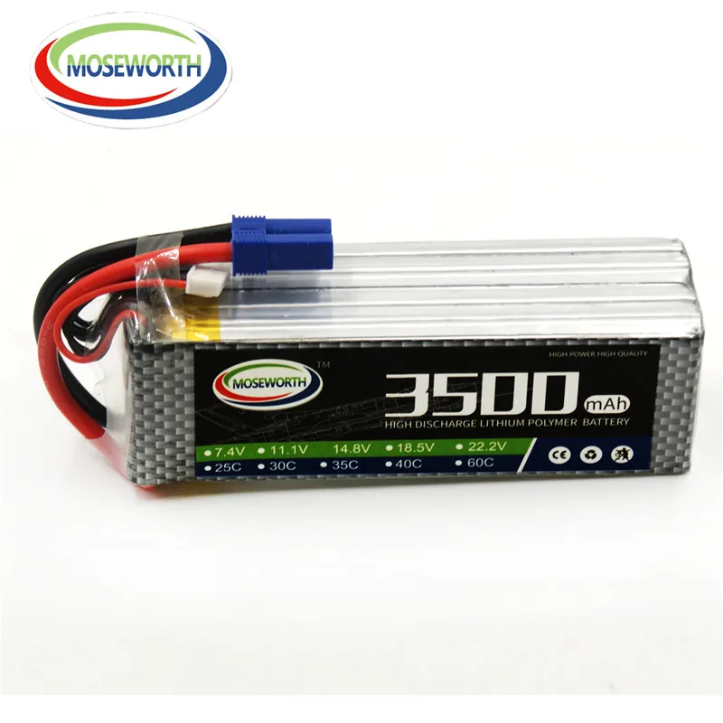 

MOSEWORTH 6S 22.2V 3500mah 30C RC Drone LiPo Battery for rc airplane helicopter car tank AKKU Li-ion batteria cell 6s