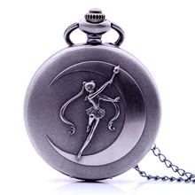 Винтажные Сейлор Мун представляет луну, чтобы разрушить вас кварцевые карманные часы ожерелье цепь Мужские Женские relogio de bolso