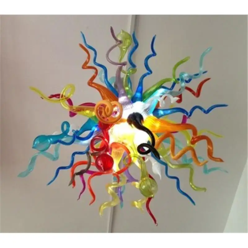 

Vintage Light Fixture of Ceiling Dale Chihully Style Hand Blown Glass Art Chandelier Light