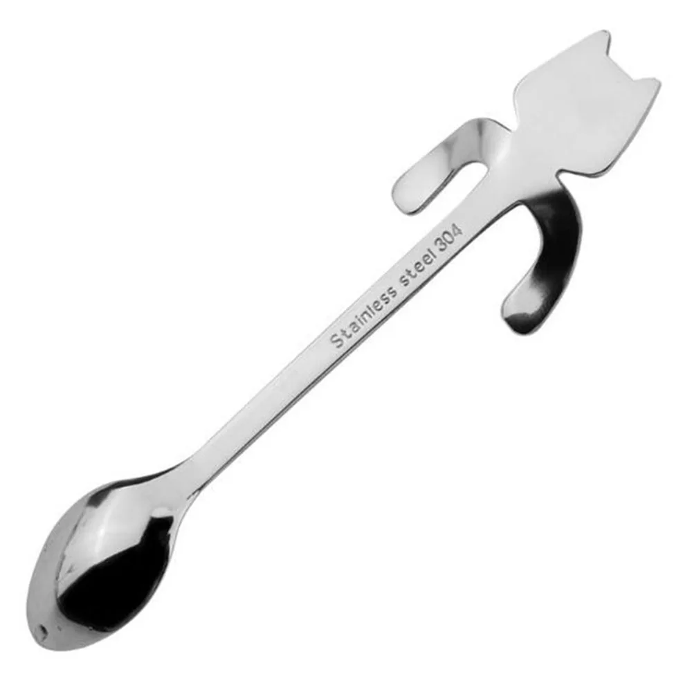 One Piece Cute Cat Pattern Flatware Long Handle Spoon
