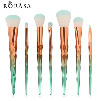 

7Pcs Makeup Brushes Set Green Gold Gradient Handle Foundation Powder Eyeshadow Brush Pro Comestic Beauty Make Up Brush Tool Kits