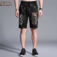 Летние повседневные шорты с принтом черепа серии мужские повседневные спортивные шорты треники из хлопка свободные мужские короткие брюки мужская одежда