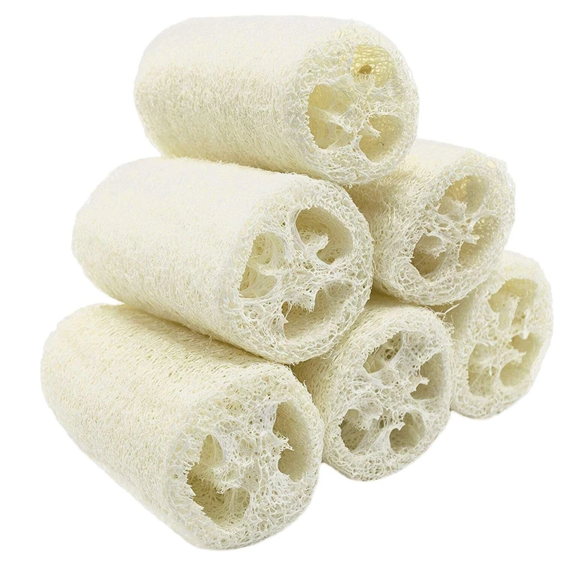 Натуральный 6 упаковок органической мочалки Loofah Spa отшелушивающая мочалка