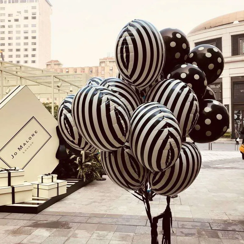 DB-2Pcs-lot-18inch-black-and-white-striped-checkerboard-round-fashion-birthday-decoration-eid-party-weeding - 