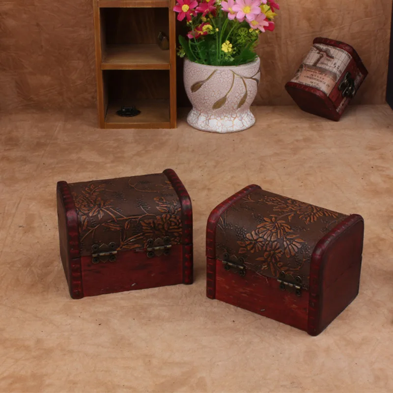Wood Box Storage for Chic Earrings font b Ring b font Necklace Mini font b Vintage