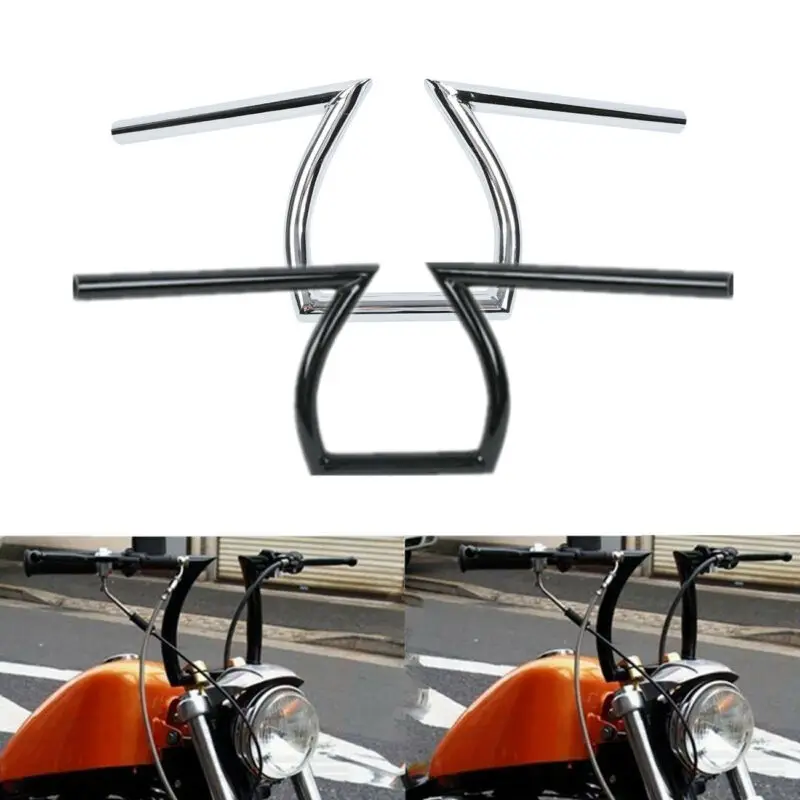 

Motorcycle 1" Z Bar Handlebar For Honda Rebel 250 Shadow Aero 750 Sabre 1100 VLX 600