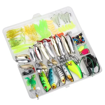 

DONQL Minnow Spoon Soft Fishing Baits Kit Mixed Fishing Lure Set With Box Artificial Bait Gear Pesca Fishing Tackle Set