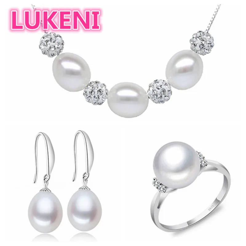 

Real freshwater pearl jewelry set women natural pearl sets 925 sterling silver jewelry girl birthday engagement gift 3-X2-E4-J3