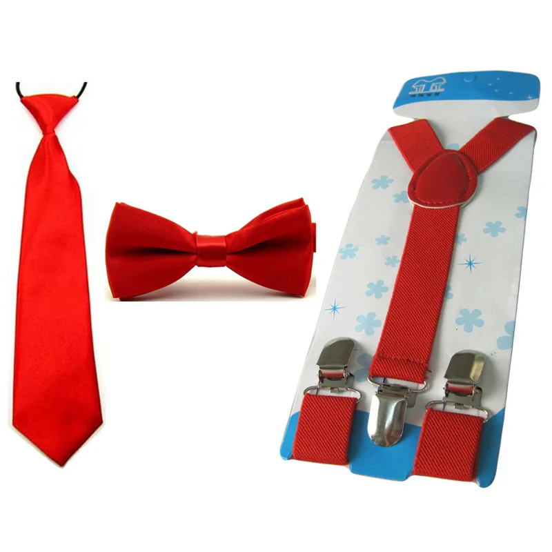 Детский сатиновый галстук-бабочка для мальчиков; эластичный комплект с y-образными лямками на лямках; SETBW0016