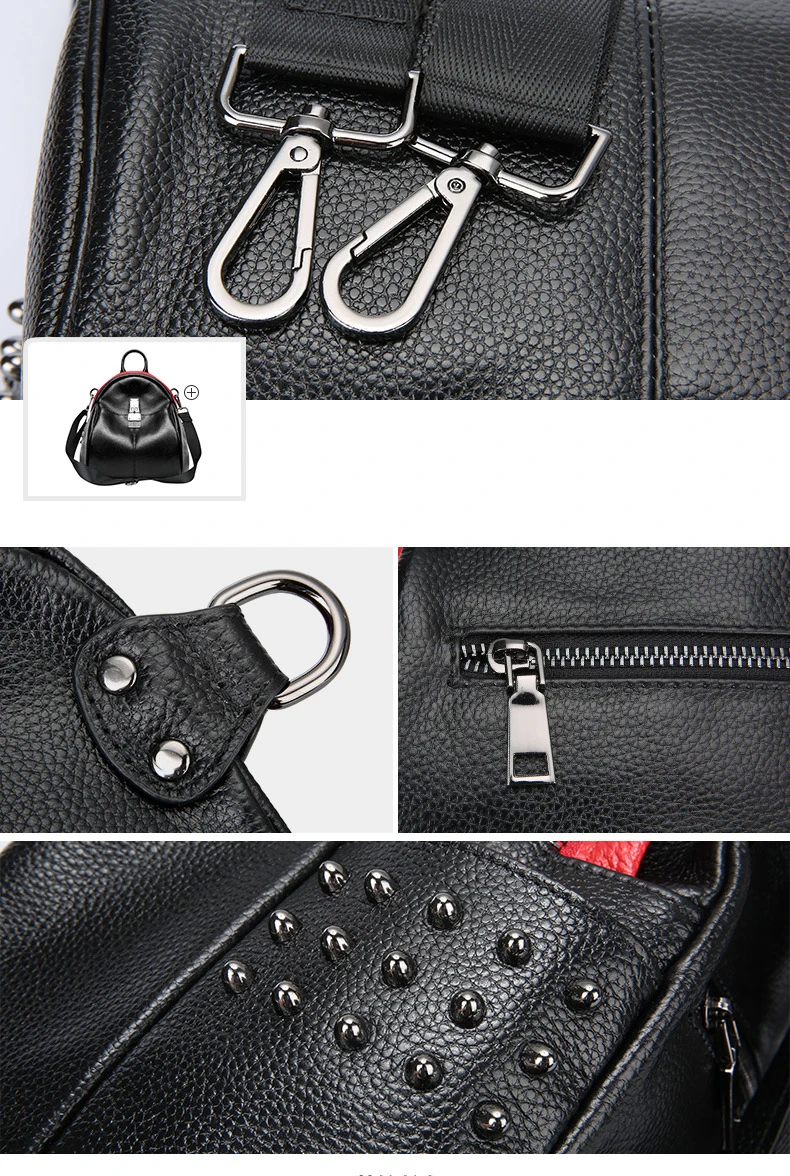 Women genuine leather backpack 18
