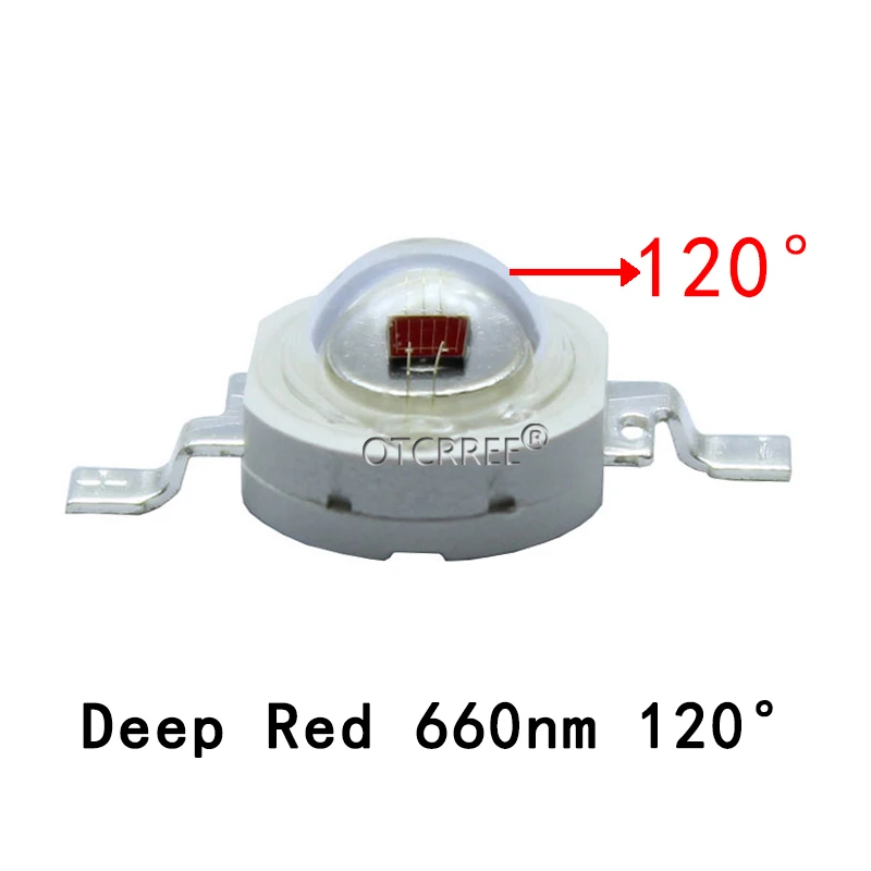 10 шт. 3 Вт темно-красный 90/120 нм Королевский синий 445 нм светодиодный диодный чип градусов светильник для выращивания растений, овощей, фруктов - Испускаемый цвет: Deep Red 120 degree