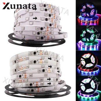 

1m 2m 5m DC5V 30Leds/m White PCB WS2811 Full Color Led Strip Flexible IP65 TV Background Lighting 5050 Led Strip Light