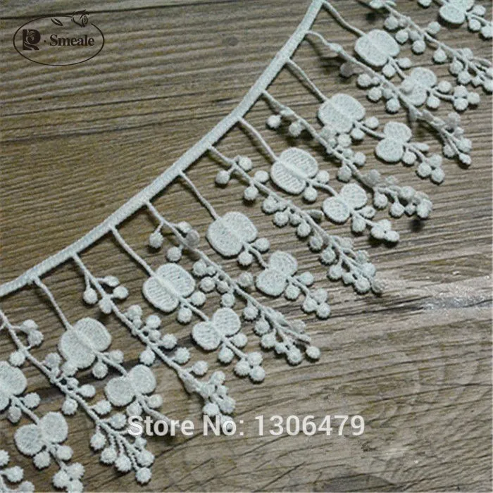 

(6M-9M) Width 7cm and 11.5cm White Milk Silk Embroidered Lace Fabric DIY Handmade Materials Lace Trim Free Shipping RS1274