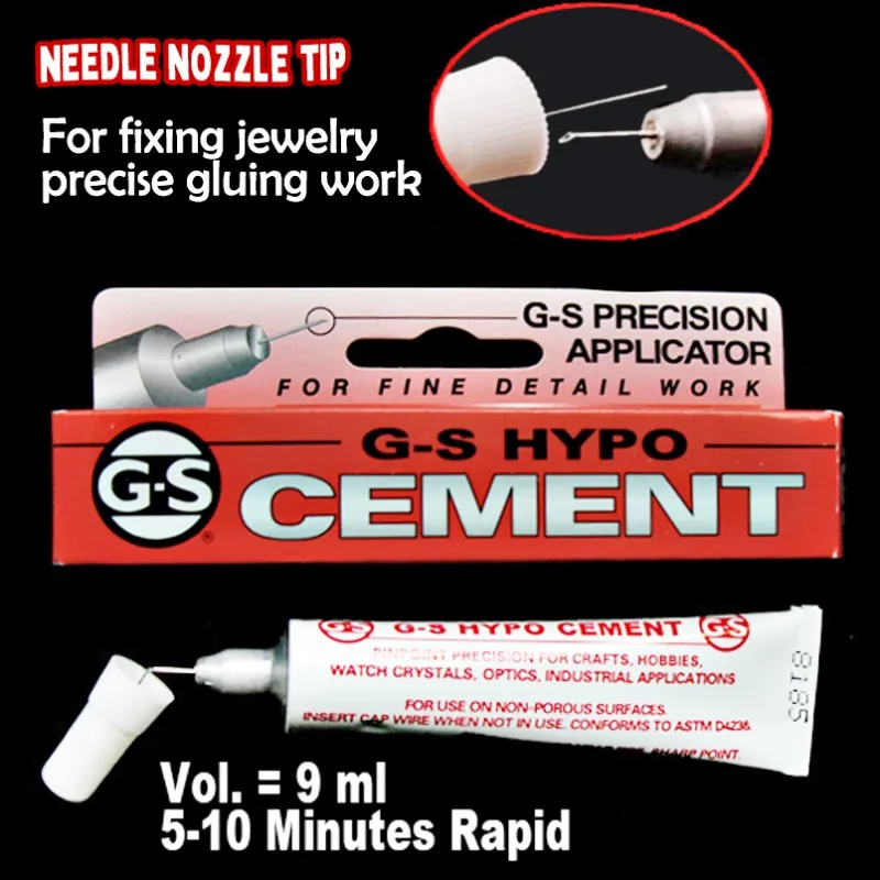 G-s Hypo Cement Precision Applicator Adhesive Glue For Gluing Fix Jewelry Crafts Crystal Rhinestone Multi Purpose Clear Gel 9ml