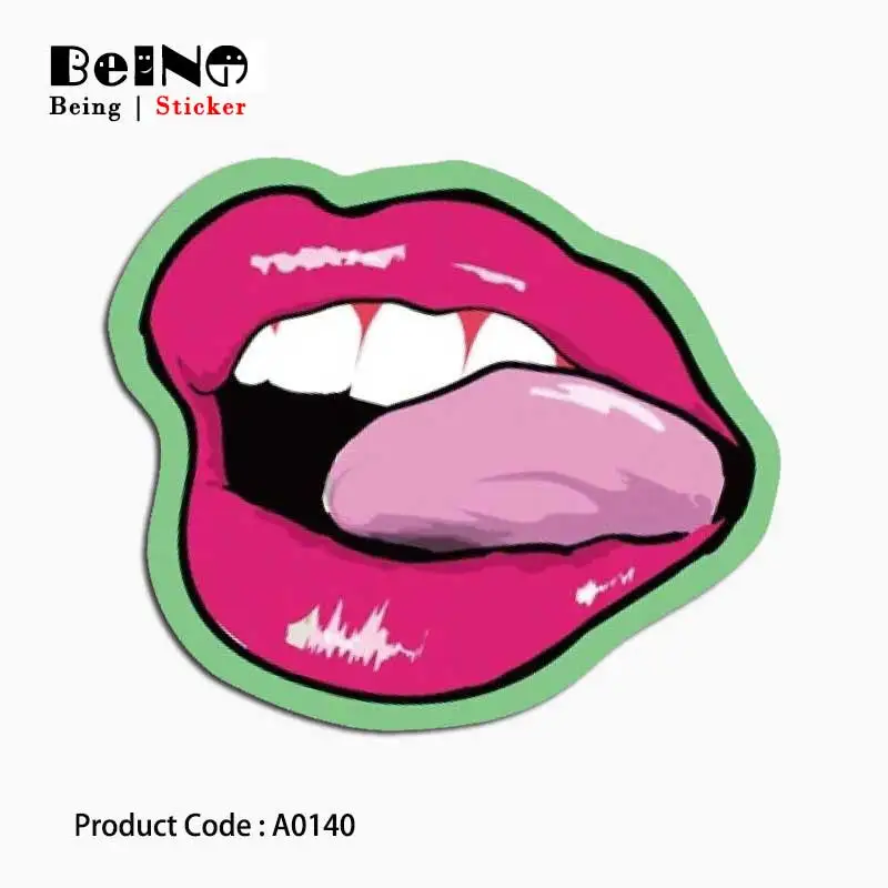 

Red Lips Sticker Funny Tongue Woman Waterproof Suitcase Boxes Laptop Guitar Luggage Skateboard Bicycle Toy Lovely A0016 Stickers