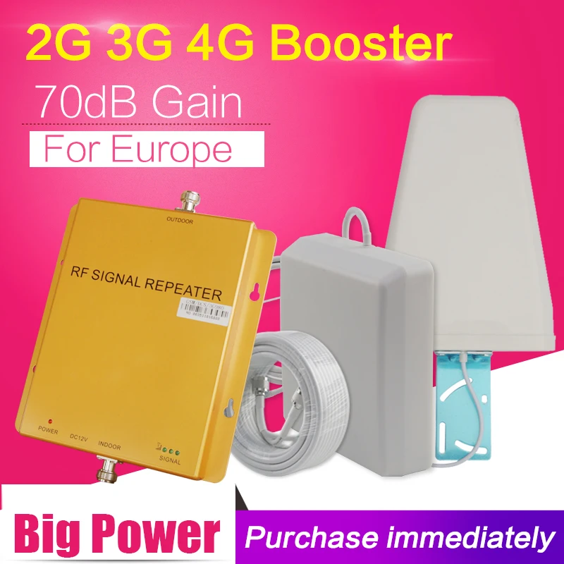 GSM 3G 4G Mobile Phone Rpeater GSM 900mhz WCDMA 2100mhz 4G