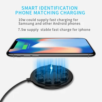 

Sucker Base Mobile Phone Wireless Charger Cell Phone Round/Square Wireless Charging Pad Micro/Type-c Port