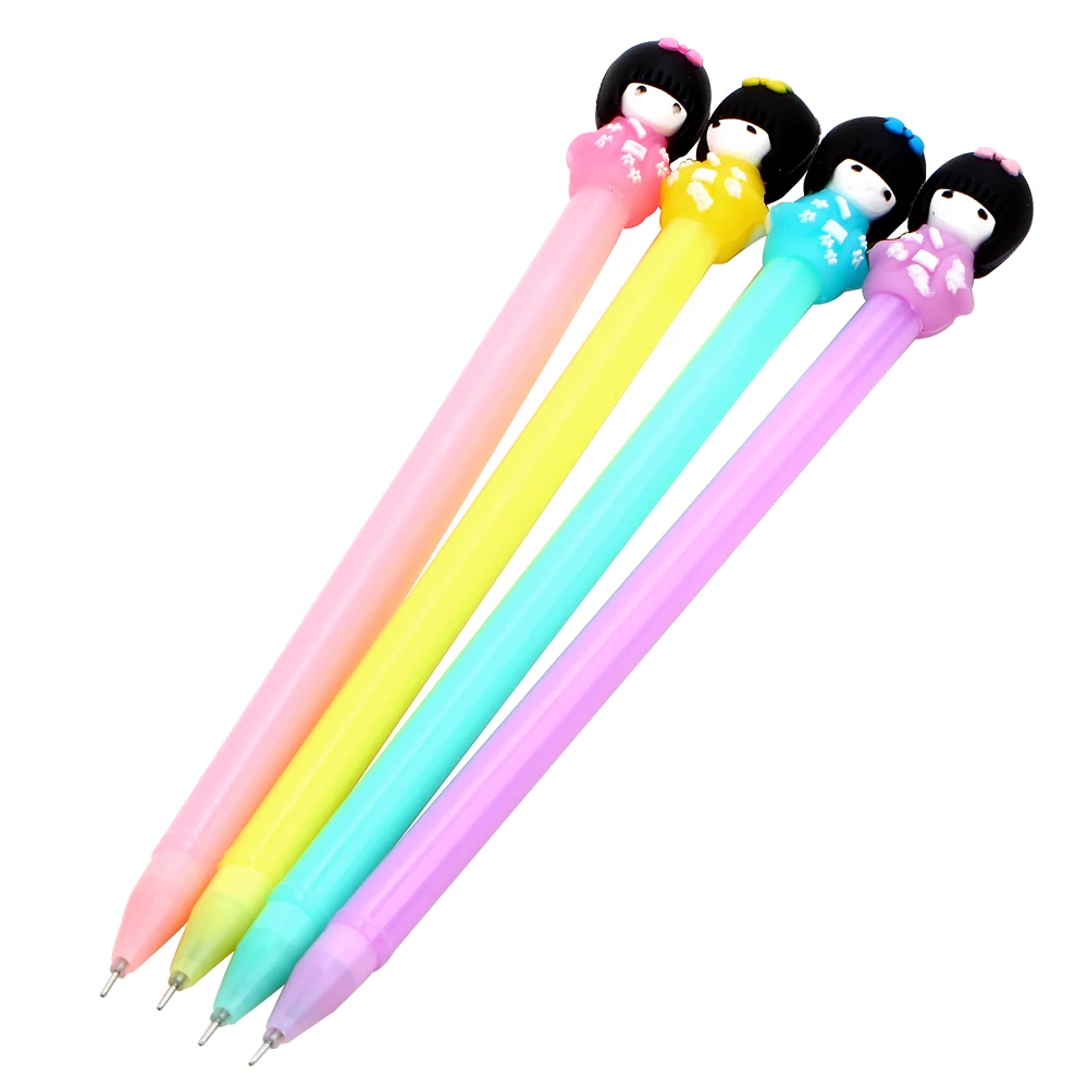 4pcs Cute Lovely Japanese Girl Doll Gel Pen Signing Pen Writing Tool