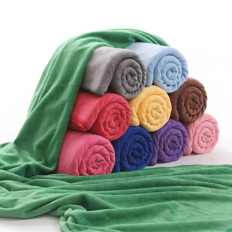 

Soft Microfiber Beach Towel Swiming Bath Body Face Towel Beauty Salon or Barber's Shop High Absorbent Solid Color