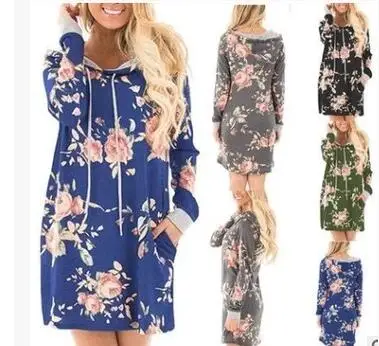 

Women's Digital Print Hooded Pocket Dress